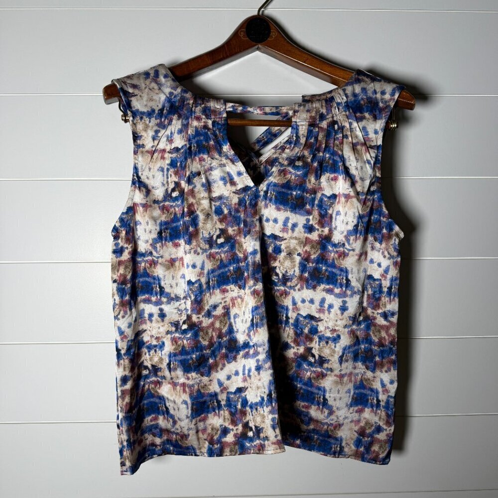 Evereve Tank Top Blue, Purple, Ivory Size Small